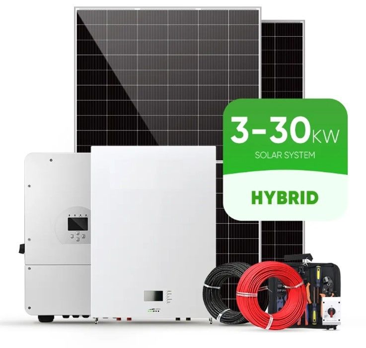 স্টোরেজ 10000W সৌর শক্তি সিস্টেম 120v 240v বিভক্ত ফেজ 8KW 10KW 20KW 30KW 50KW সৌর শক্তি সিস্টেম 10 Kw হাইব্রিড